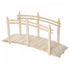 Outsunny 7.5' Fir Wood Garden Bridge Arc Walkway With Side Railings, Perfect For Backyards, Gardens, & Streams, Natural