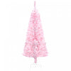 Homcom Snow Flocked Pencil Artificial Christmas Tree With Steel Base Pink