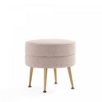 Bailey Mid-Century Modern Upholstered Accent Ottoman in Wheat 