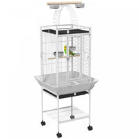 Pawhut 61.5 Inch Bird Cage Parakeet House For Cockatiel With Stand, Pull Out Tray, Play Top, Storage