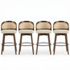 Calvin Indoor Counter Height Swivel Bar Stool Set of 4 with Ergonomic Backrest,Walnut | Calvin – Lot de 4 tabourets de bar de hauteur comptoir pivotants pour interieur avec dossier ergonomique, finition noyer