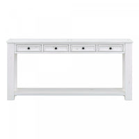 Gracie Solid Wood Console Table With Drawers And Shelf - Antique White 