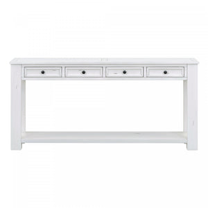 Gracie Solid Wood Console Table With Drawers And Shelf - Antique White