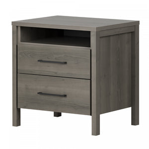 Gravity 2-drawer Nightstand - Gray Maple 