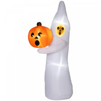 Outsunny 8ft Inflatable Halloween Ghost With Mirror Face, LED Yard Display