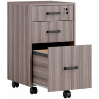 HOMCOM 3 Drawer File Cabinet with Hanging Bars for Letter A4 Size, Grey