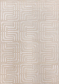 Leonardo Cream Beige Oriental Trellis Pattern Rug, 5'3