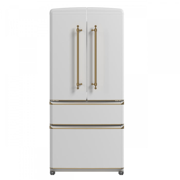 Forno Luigi 33 Inch White French Door Refrigerator, 18 cu.ft. - FFFFD1791-33WHT