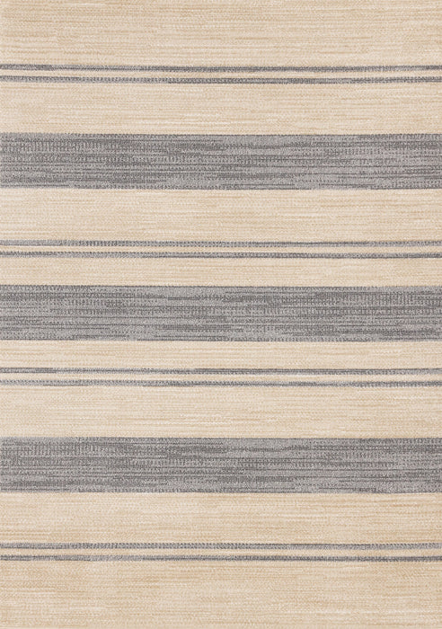 Covington Beige Grey Striped Design Rug, 5'3\" x 7'7\" Indoor Area Rug