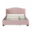 Jean Upholstered Platform Bed with Wingback Headboard and Storage Drawers,Queen Size,Pink Queen Bed