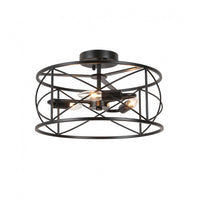 Dainolite Calah 3 Light Semi-flush Mount Incandescent Matte Black Lamp