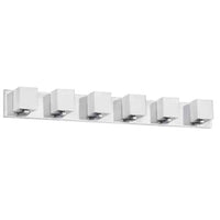 Dainolite Verona 6 Light Vanity Light Polished Chrome Finish White Glass Shade Lamp