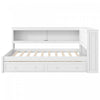 Arthur Full Size Wood Daybed with LED Light, USB Port and 2 Storage Drawers, White