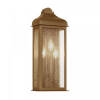 Madrid 3 Light Outdoor Wall Sconce, Weathered Brass Lamp 