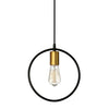 Dainolite Geometric 1 Light Pendant Circle Matte Black/Vintage Bronze Finish Lamp