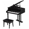 Homcom Modern Kids Piano, 30 Keys, Set Of 2, Mini Toy For Child, Grand Piano With Music Stand And Bench, Ideal Gift, Black