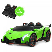 Costway 12v 2-seater Licensed Lamborghini Kids Ride On Car W/ RC & Swing Function Green