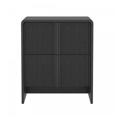 Novara Contemporary 22" Nightstand in Black (2-Drawer) | Table de nuit contemporaine Novara 56 cm en noir (2 tiroirs)