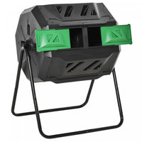Outsunny Outdoor Dual Chamber 360° Rotating Composter Green