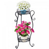 Outsunny 2-tier Flower Pot Stand, Freestanding Plant Display Rack Indoor Outdoor, Metal Plant Stand, Easy To Clean, For Porch, Patio, Backyard Or Living Rooms