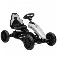 Aosom Pedal Go Kart For Kids, Pedal Powered Ride-On Car With Swing Axle, Adjustable Bucket, Handbrak