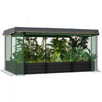Outsunny Galvanized Raised Garden Bed With Crop Cage And Shade Cloth