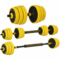 Soozier 55lbs Dumbbell Barbell Adjustable Ergonomic Set for Home Gym