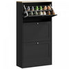 HOMCOM Modern Shoe Cabinet with 3 Flip Drawers for 12-18 Pairs of Shoes
