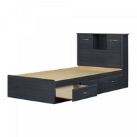 Ulysses Storage Bed And Bookcase Headboard Set Blueberry - South Shore Twin Bed