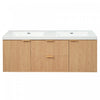 Weston 59.3-Inch Double Sink Floating Bathroom Vanity with Smart Storage, Natural