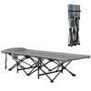 Outsunny Camping Cot With Cushion, Portable Folding Bed, Grey