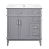 Savannah 30 Inch Bathroom Vanity with Ceramic Sink and Spacious Storage Cabinet, Grey | Savannah Meuble de salle de bain 30 pouces avec vasque en ceramique et armoire de rangement spacieux, Gris