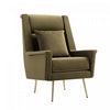 Vista Mid-Century Modern Metal Upholstered Lounge Chair in Forest Green