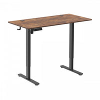 TygerClaw Sit-Stand Desk with USB Ports and Storage in Brown