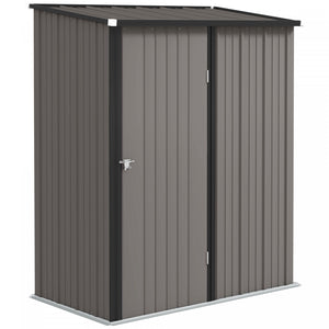 Outsunny 5'x3' Outdoor Storage Shed W/ Single Door, Light Grey