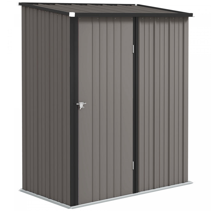 Outsunny 5'x3' Outdoor Storage Shed W/ Single Door, Light Grey