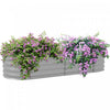Outsunny 4.9' X 2' X 1' Galvanized Raised Garden Bed Kit, Metal Elevated Planter Box With Safety Edging, Easy Diy For Growing Flowers, Herbs, Succulents, Silver