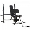 Soozier Weight Bench Stand With Squat Rack, Adjustable Olympic Bench, Multifunctional Arm Curl Pad, Leg Extension, Barbell Stand, Strength Training, Workout Equipment For Home, Office, Gym, Grey