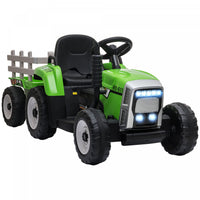 Aosom 12v Kids Powered Ride-On Tractor With Trailer, Battery Powered Electric Tractor With Remote Co