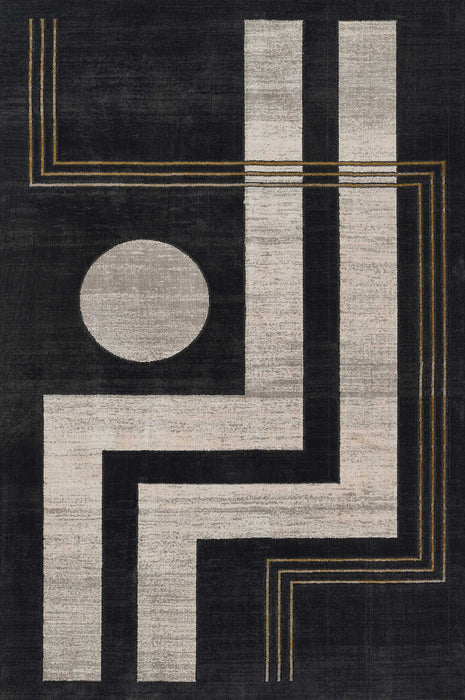 Erisa Contemporary 7'9\" x 9'10\" Area Rug in Grey Indoor Area Rug