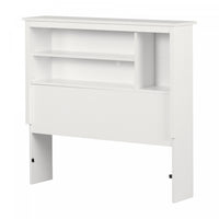 Vito Bookcase Headboard With Storage - Pure White