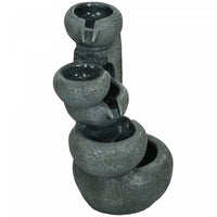 Outsunny 5-tier Bowl Outdoor Fountain W LED Lights Resin Waterfall Fountain
