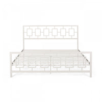 Henry Metal Bed Frame With Vintage Headboard,king Size,white King Bed 