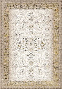 Zaris Cream Yellow Black Elegant Classic Rug, 5'3