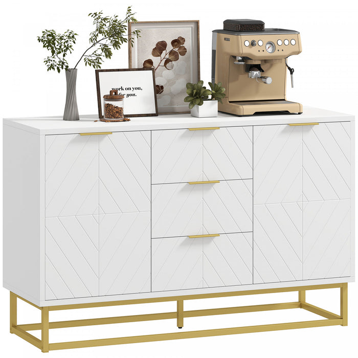 HOMCOM 3-Drawer Storage Cabinet Sideboard for Dining Room, Living Room