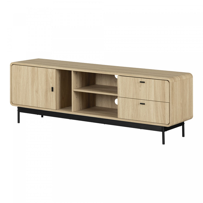 Mezzy Tv Stand With Door And Drawers - Natural Oak 