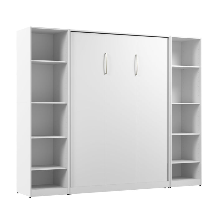 Bestar Claremont 10-Shelf Full Murphy Bed - White
