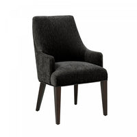 Beever Modern Chenille Wood Armchair in Black 