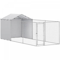 Pawhut Outdoor Dog Kennel With Waterproof & Uv-resistant Cover, Dog Run With Secure Lock For Small Medium Large Dogs, 19.7' X 7.5' X 7.5'