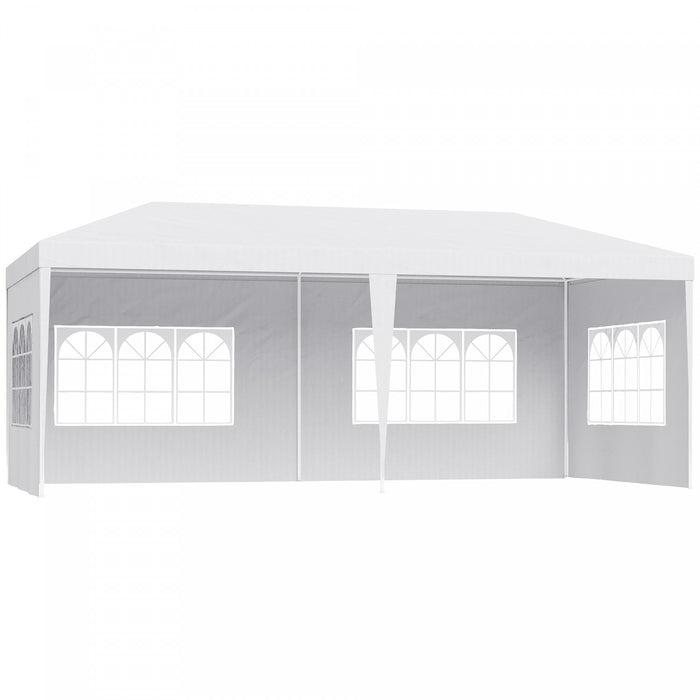 Outsunny 18.7' X 9.4' Party Tent, Portable Folding Wedding Tent, Garden Canopy Event Shelter, Outdoor Sunshade With 4 Removable Sidewalls, White
